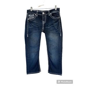 LA Idol Junior Capri Jeans in Dark Wash. Size 7